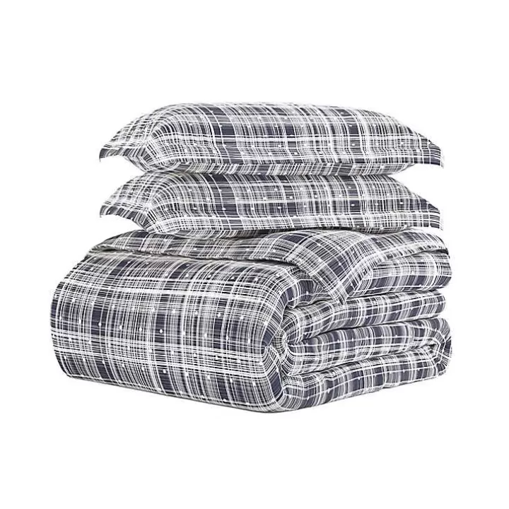 New Navy Plaid Polka Dot 2-pc. Twin Duvet Cover Set Duvets