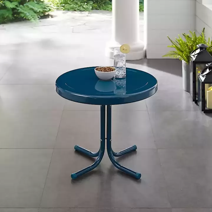 Fashion Navy Retro Metal Outdoor Side Table Outdoor Tables