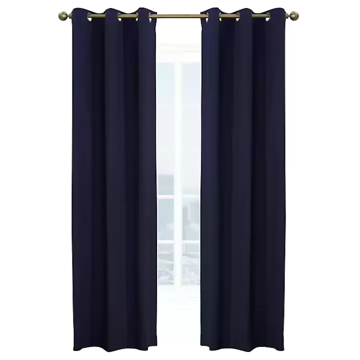 Shop Navy Room Darkening Curtain Panel Set, 63 in. Curtains & Drapes