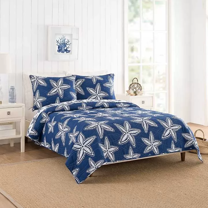 Online Navy Sea Star 2-pc. Twin Quilt Set Quilts