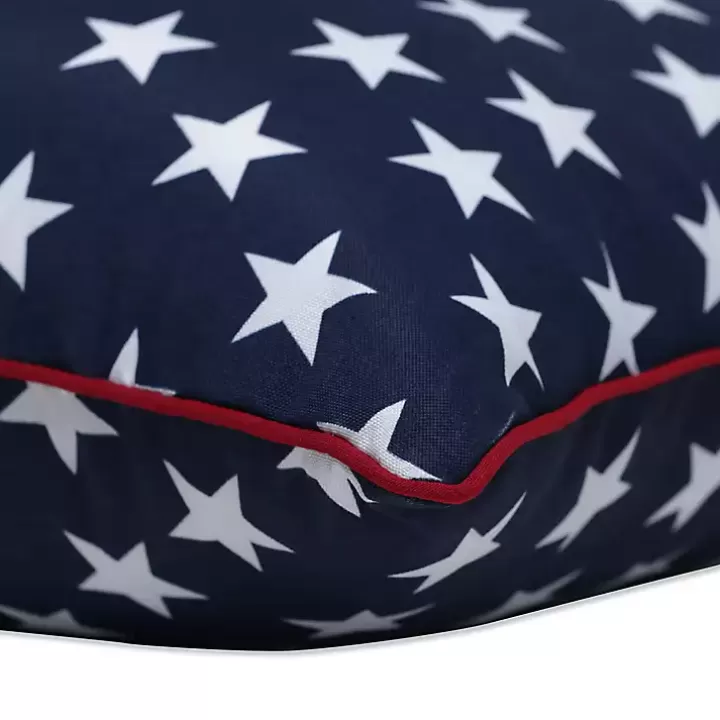 New Navy Stars Outdoor Throw Pillows, Set of 2 Outdoor Cushions & Pillows