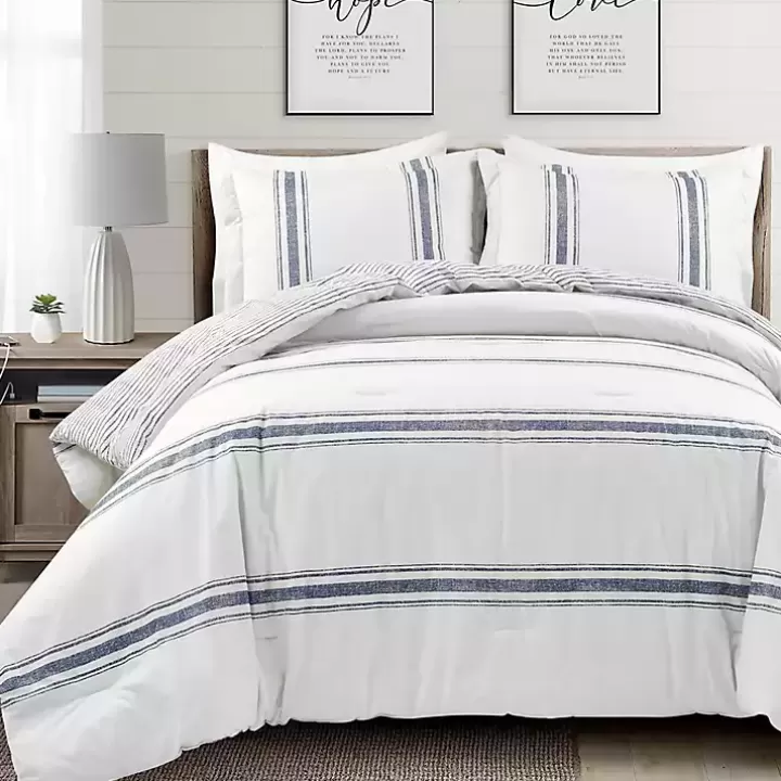 Cheap Navy Stripe 3-pc. Full/Queen Comforter Set Comforters