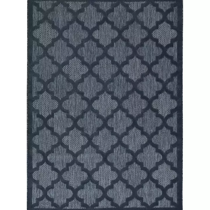 Store Navy Trellis Indoor/Outdoor Area Rug, 5x7 Outdoor Rugs