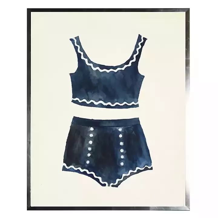 Outlet Navy Two Piece Bathing Suit Framed Art Print Framed Art