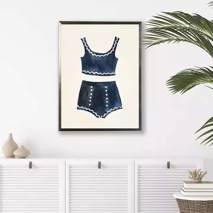 Outlet Navy Two Piece Bathing Suit Framed Art Print Framed Art