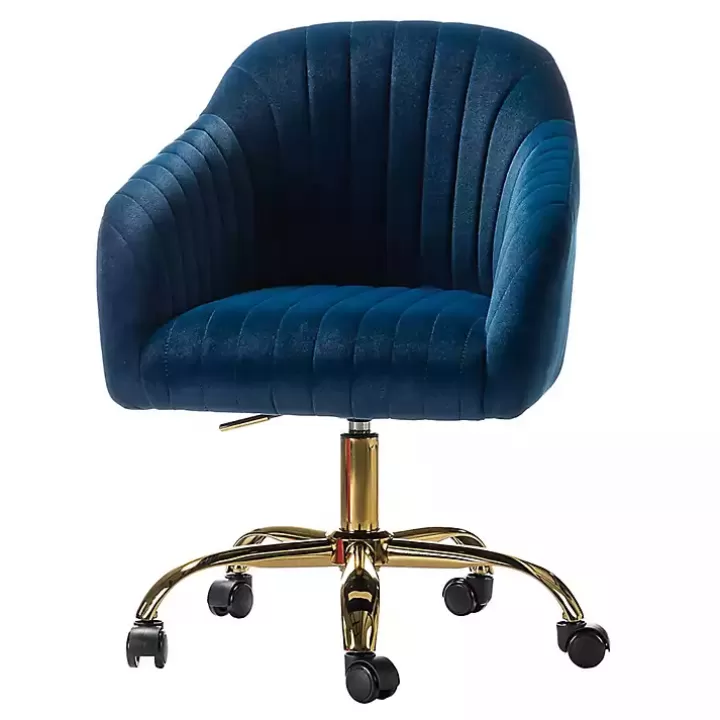 Best Sale Navy Velvet Swivel Jacyln Office Chair Office Furniture