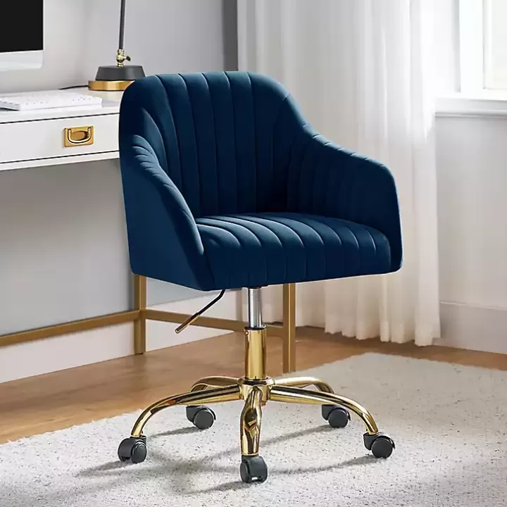 Best Sale Navy Velvet Swivel Jacyln Office Chair Office Furniture