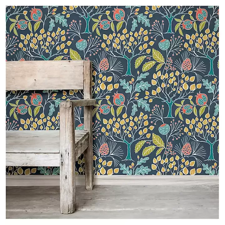 Cheap Navy Vintage Flora Peel & Stick Wallpaper Wall Murals & Wallpaper