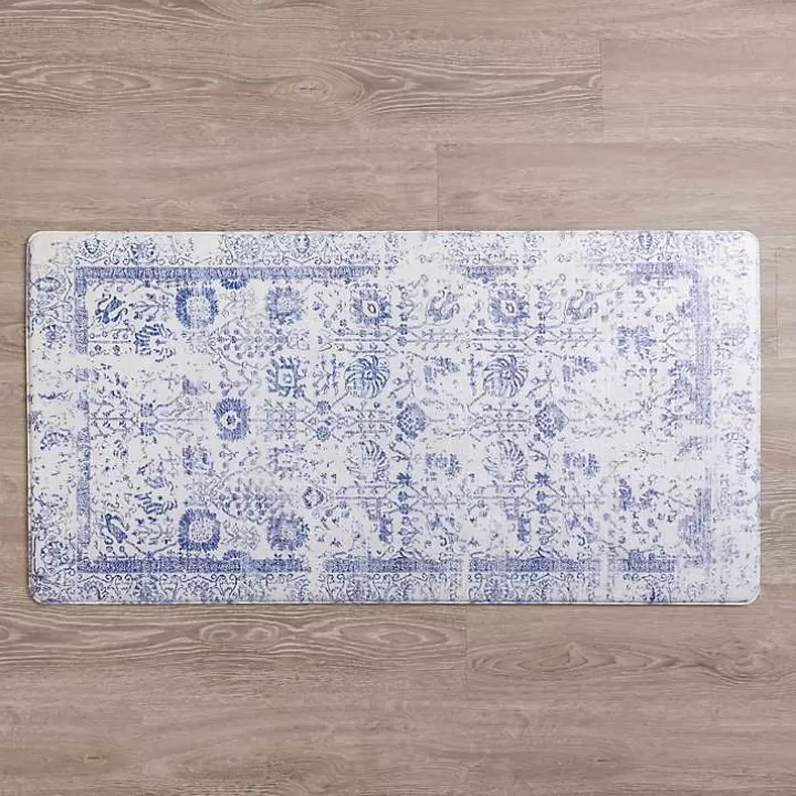 Best Navy Vintage Floral Kitchen Mat Kitchen & Floor Mats