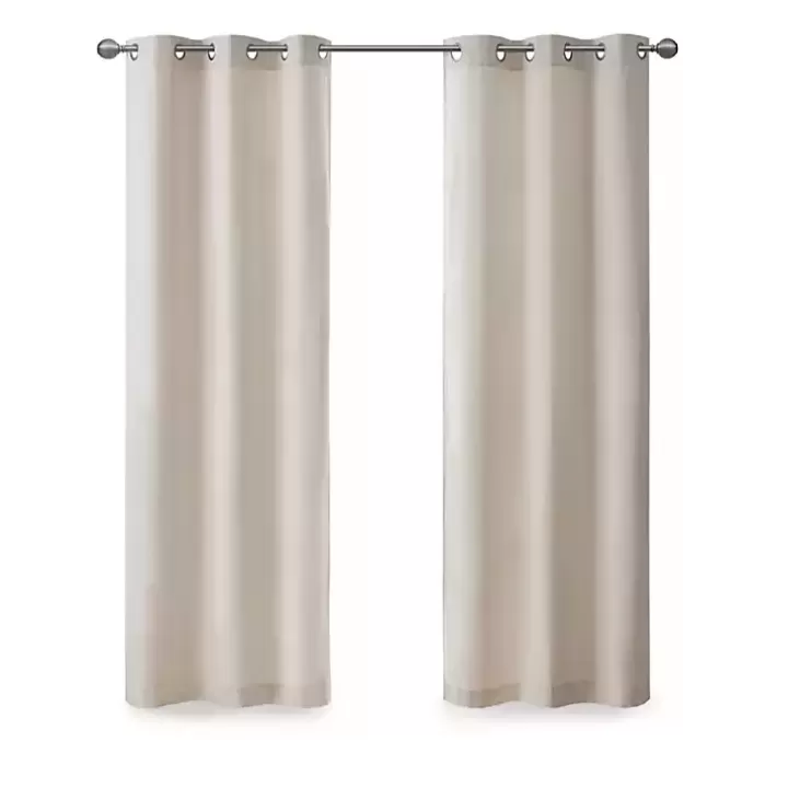 Hot Neutral Basketweave Curtain Panel Set, 84 in. Curtains & Drapes