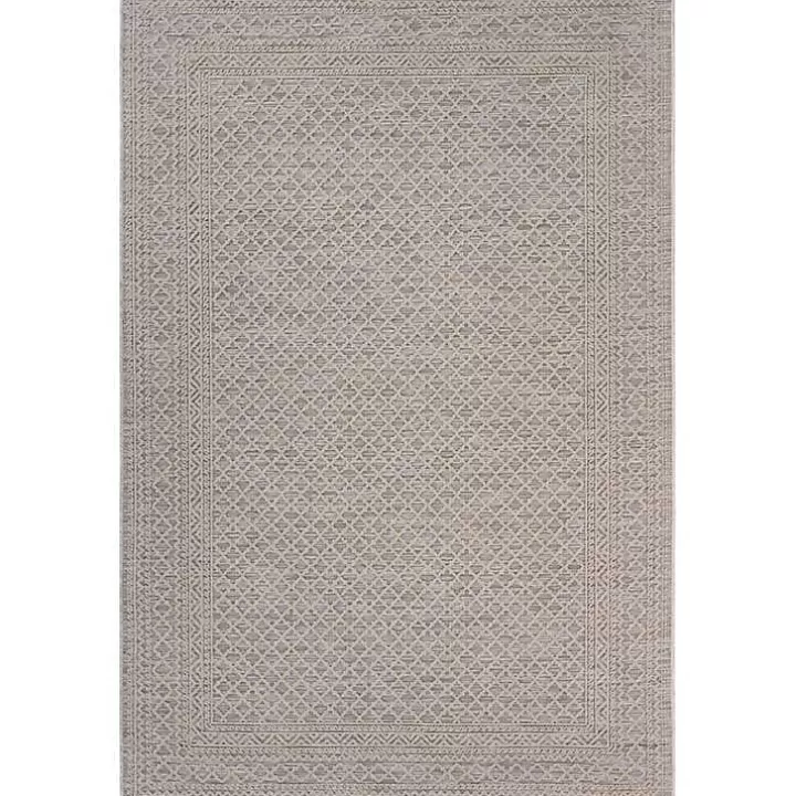 Shop Neutral Bordered Lattice Outdoor Area Rug, 5x7 Outdoor Rugs
