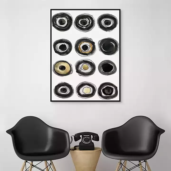 Sale Neutral Circles Framed Canvas Art Print Canvas Art