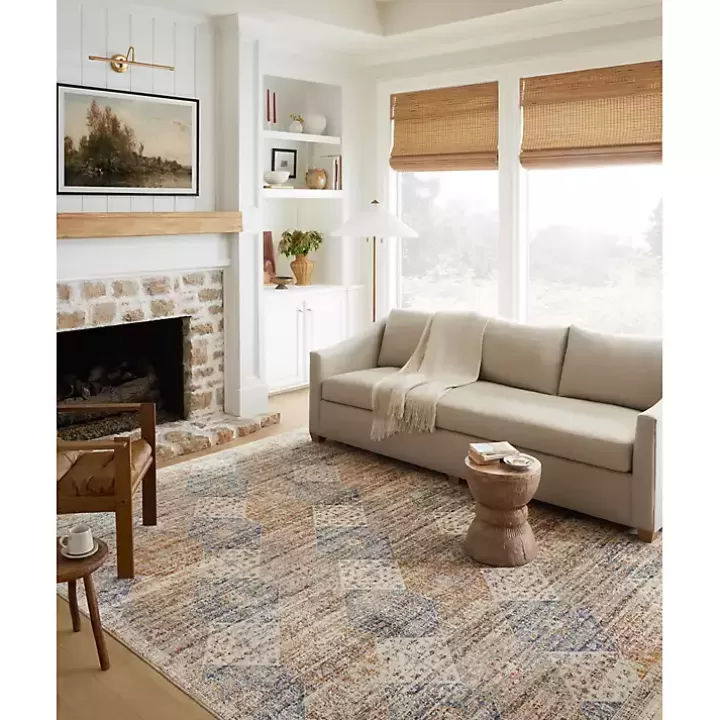 Cheap Neutral Diamond Patchwork Area Rug, 7x10 Area Rugs