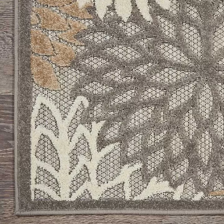 Cheap Neutral Floral Burst Outdoor Area Rug, 5x7 Outdoor Rugs