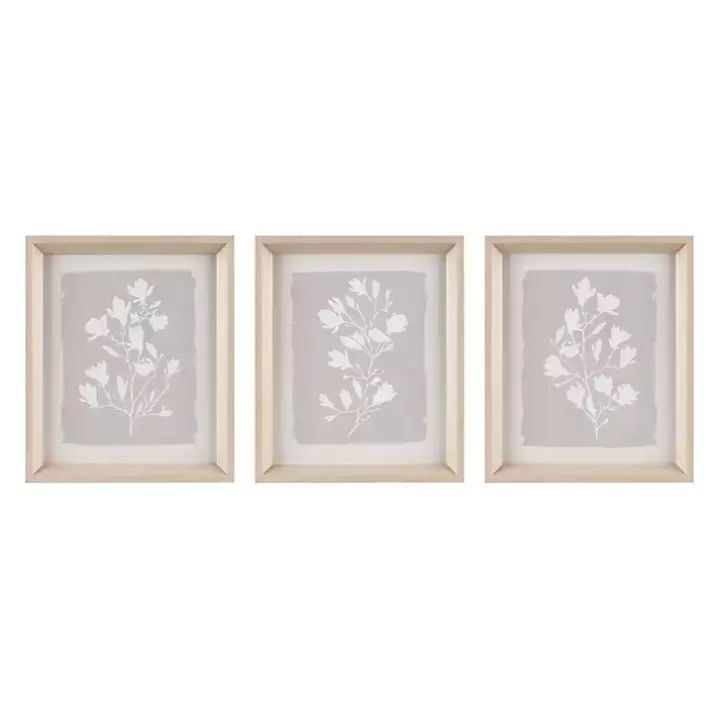 Sale Neutral Floral Sprigs 3-pc. Framed Art Set Framed Art