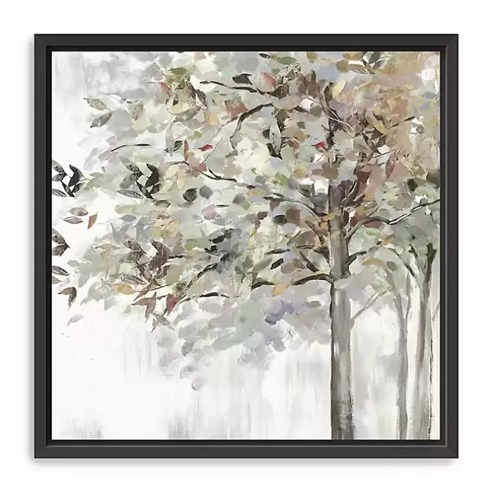 Online Neutral Leaves Framed Canvas Art Print, 40x40 in. Canvas Art