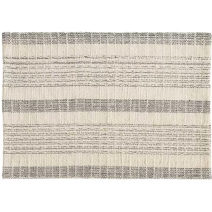 Clearance Neutral Striped Woven Placemats, Set of 4 Table Linens