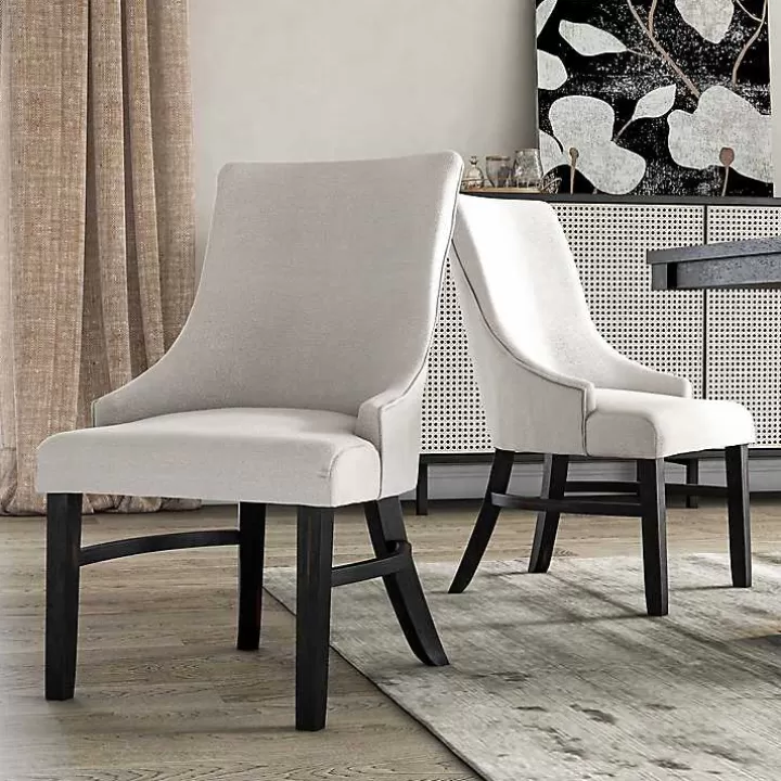 Best Sale Neutral Wingback Dining Chairs, Set of 2 Dining Chairs