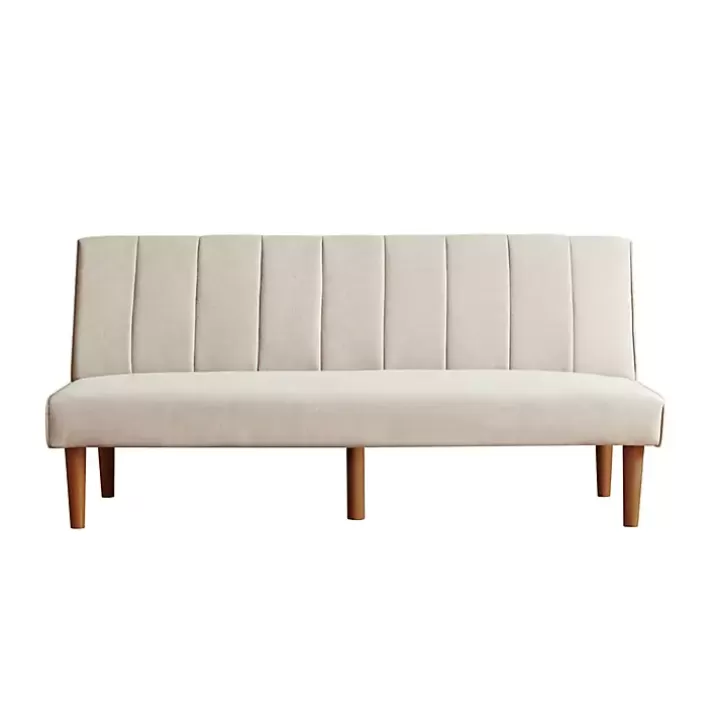 Best Neutral Woven Channel Convertible Sofa Sofas & Loveseats