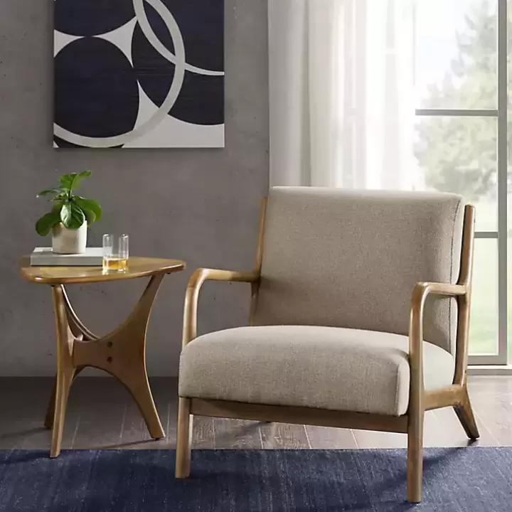 Discount Nolan Sand Mid-Century Accent Chair Accent Chairs