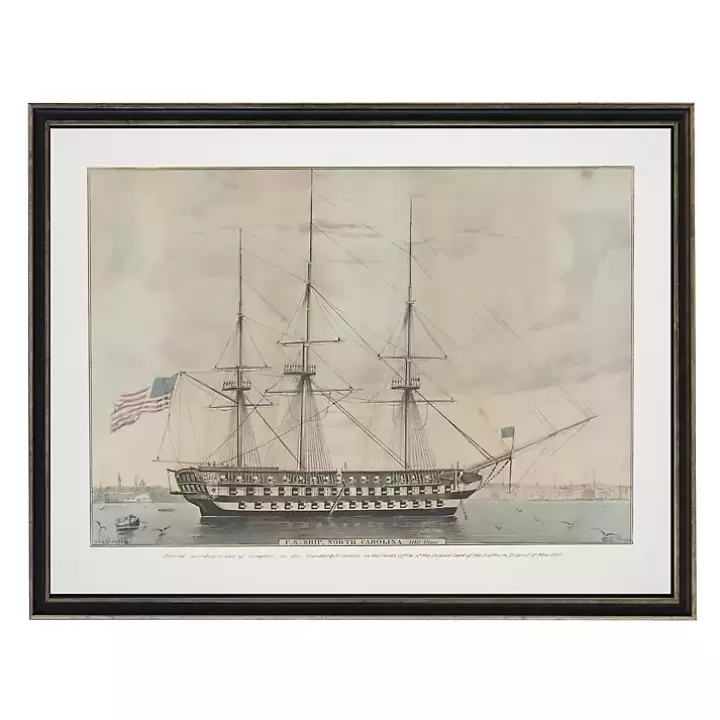 Best Sale North Carolina United States Ship Framed Art Print Framed Art