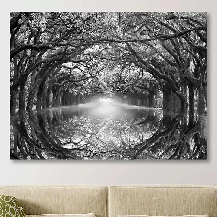 Sale Oak Alley Reflection Giclee Canvas Art Print Canvas Art