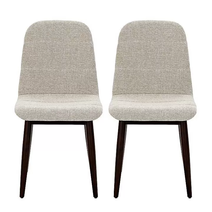 Clearance Oatmeal Linen Dining Chairs, Set of 2 Dining Chairs