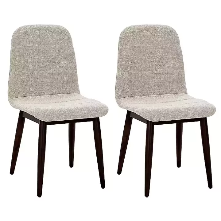 Clearance Oatmeal Linen Dining Chairs, Set of 2 Dining Chairs