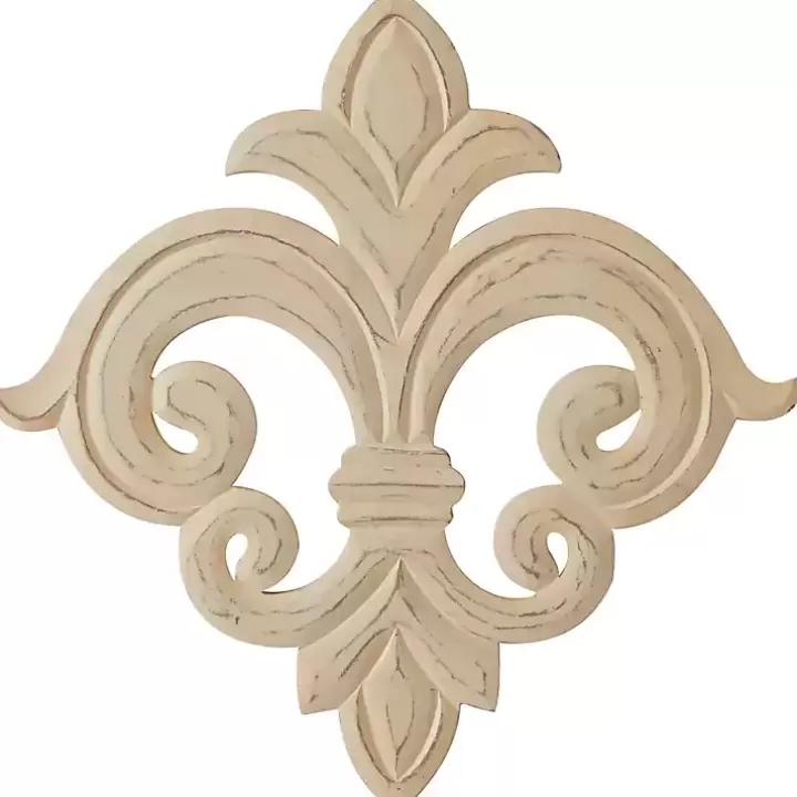 Best Sale Off-White Distressed Fleur De Lis Wall Decoration Wall Plaques