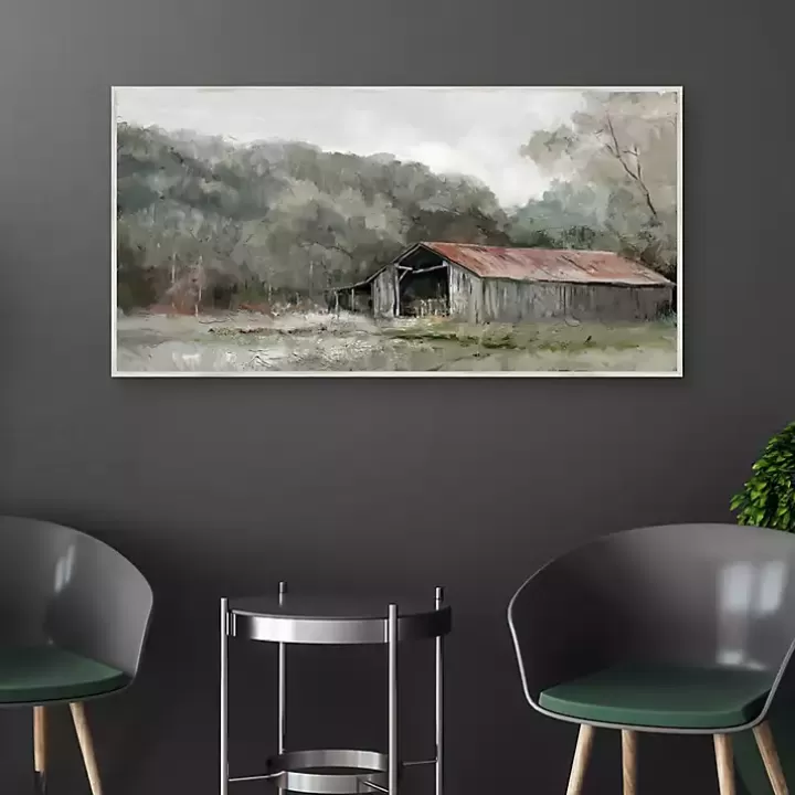 Hot Old Gray Barn Framed Canvas Art Print Canvas Art