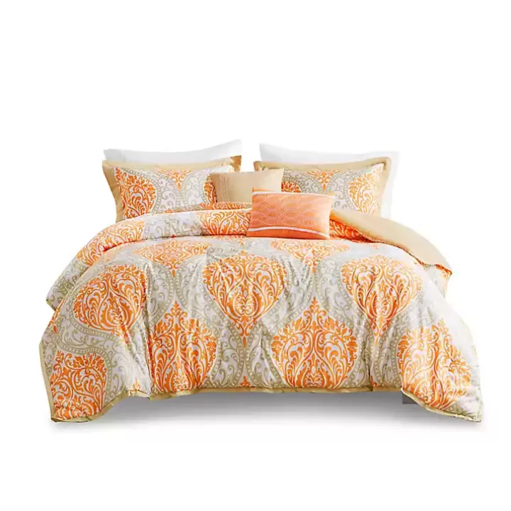Online Orange Damask 5-pc. California King Comforter Set Comforters