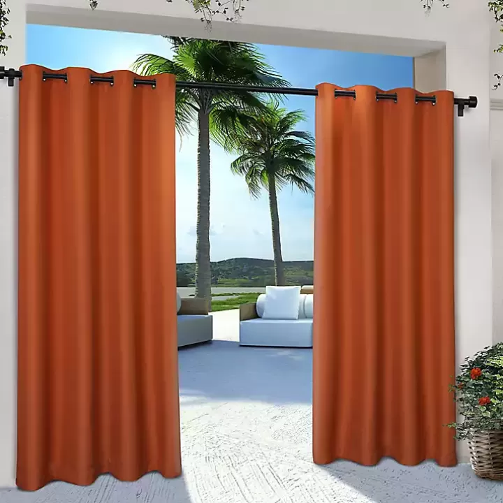 Shop Eliza Outdoor Curtain Panel Set, 84 in. Outdoor Curtains