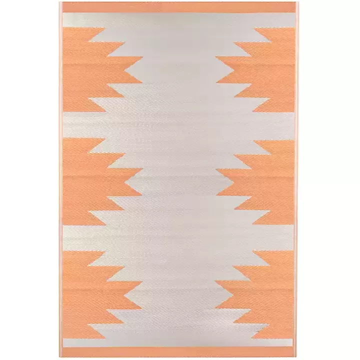 Sale Orange Geometric Outdoor Area Rug, 4x6 Outdoor Rugs