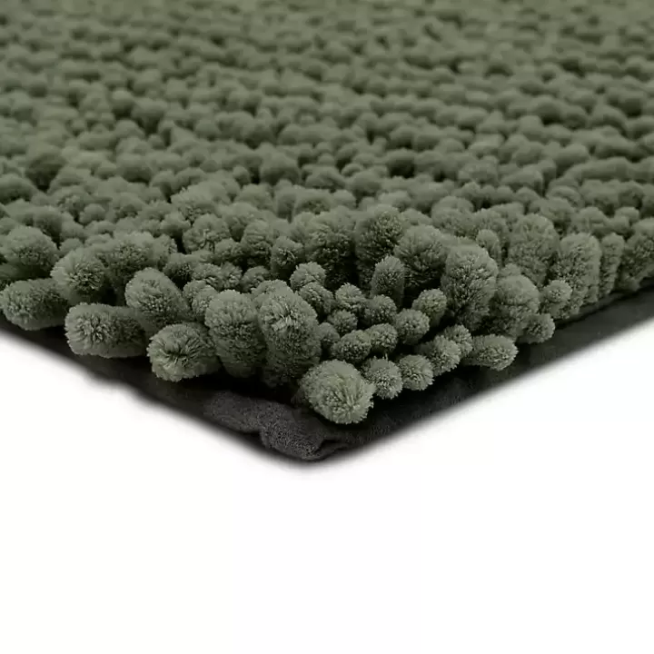 Hot Oregano Chenille Bath Mat, 60 in. Bathroom Rugs