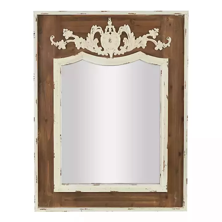 New Ornate Antique White Wood Wall Mirror Decorative Mirrors