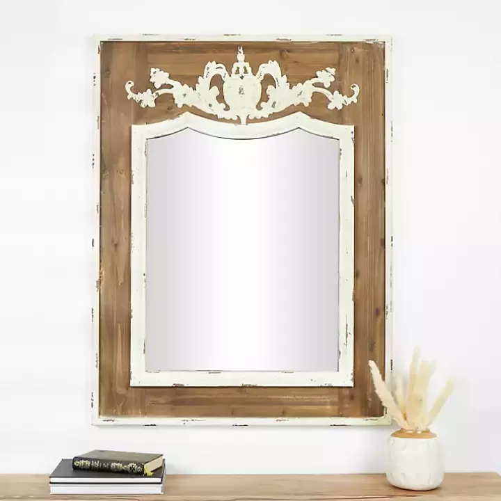 New Ornate Antique White Wood Wall Mirror Decorative Mirrors
