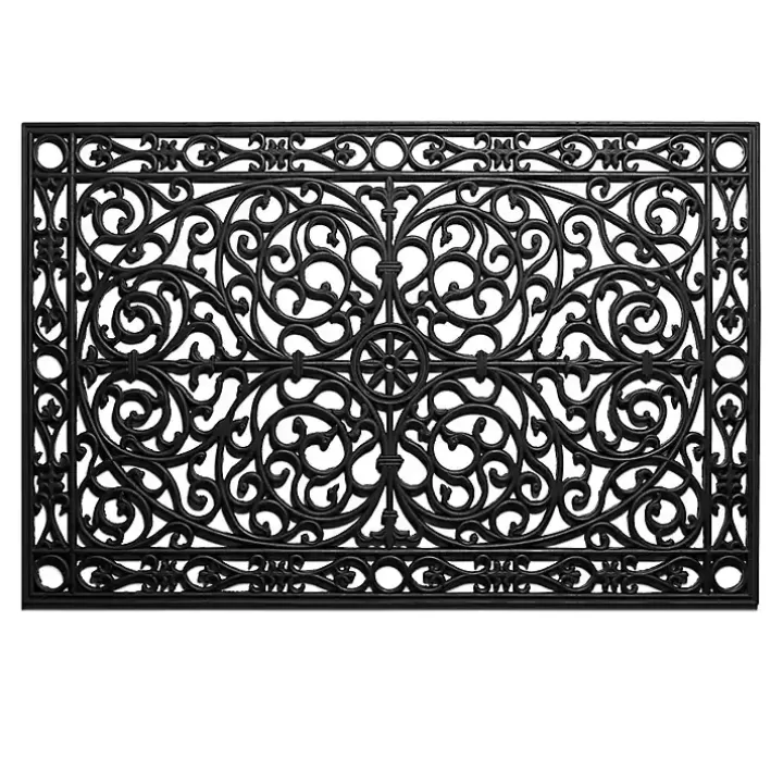 Discount Ornate Art Deco Rubber Doormat, 36x24 in. Doormats