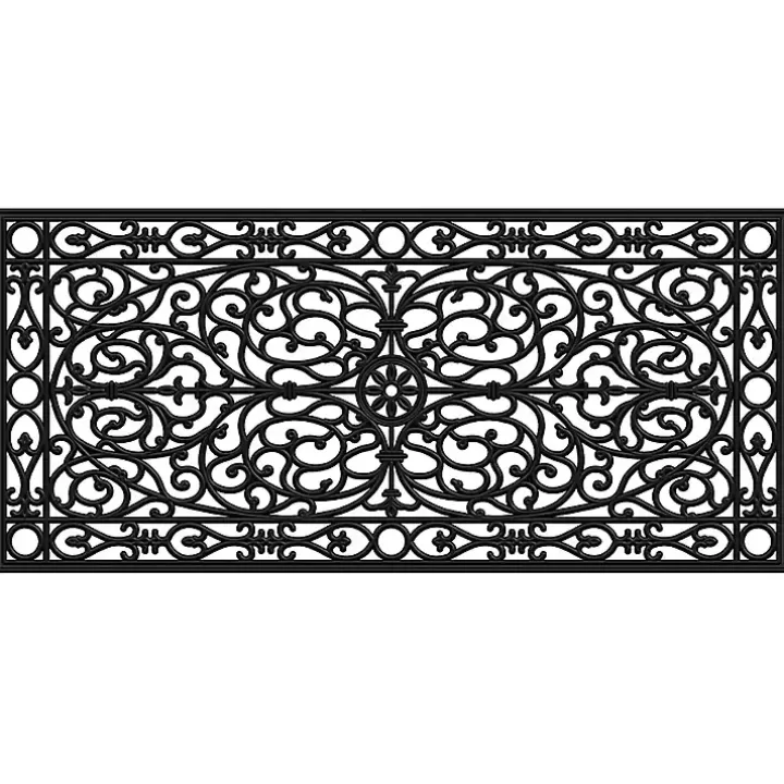 Online Ornate Art Deco Rubber Doormat, 48x22 in. Doormats