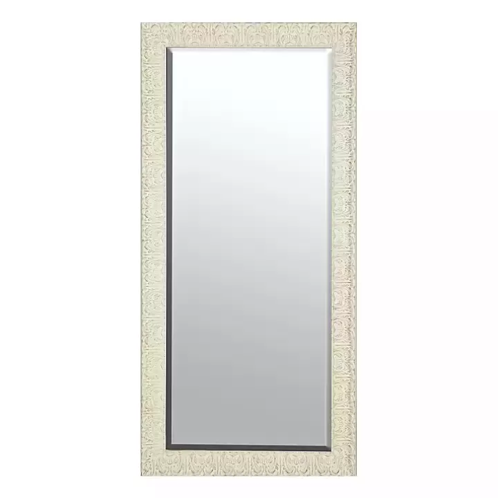 Outlet Ornate Distressed Cream Leaner Mirror Full Length & Floor Mirrors