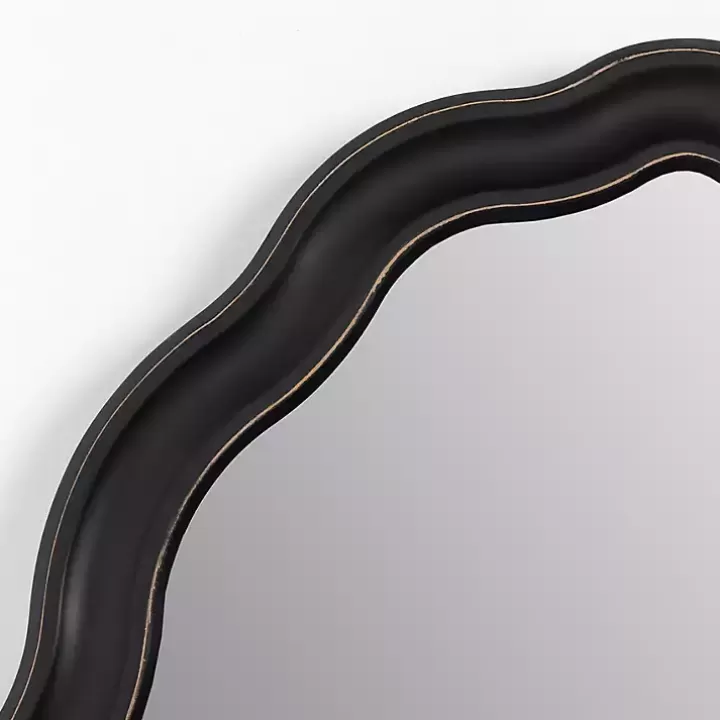 Sale Oval Catorina Black Wavy Wall Mirror Decorative Mirrors