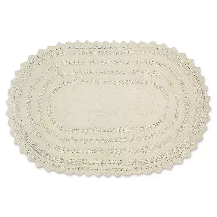 Flash Sale Oval Classic Crochet Bath Mat Bathroom Rugs