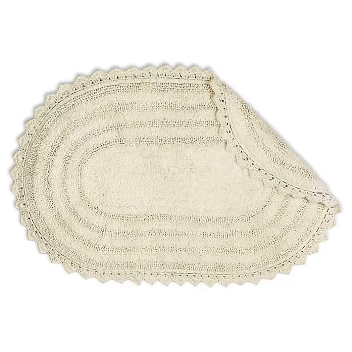 Flash Sale Oval Classic Crochet Bath Mat Bathroom Rugs