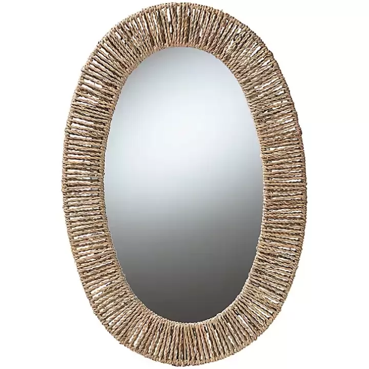 New Oval Elwyn Seagrass Wall Mirror Decorative Mirrors
