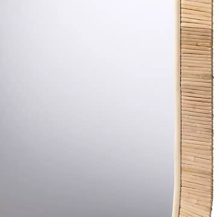 Flash Sale Oval Mahogany and Rattan Wall Mirror Decorative Mirrors