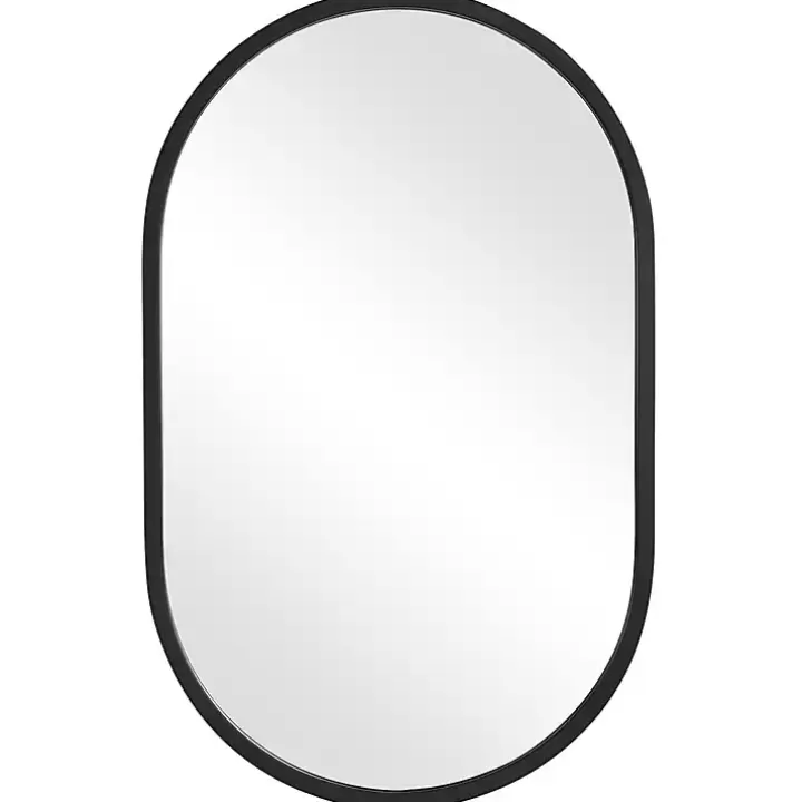 New Oval Matte Black Frame Mirror Framed Mirrors