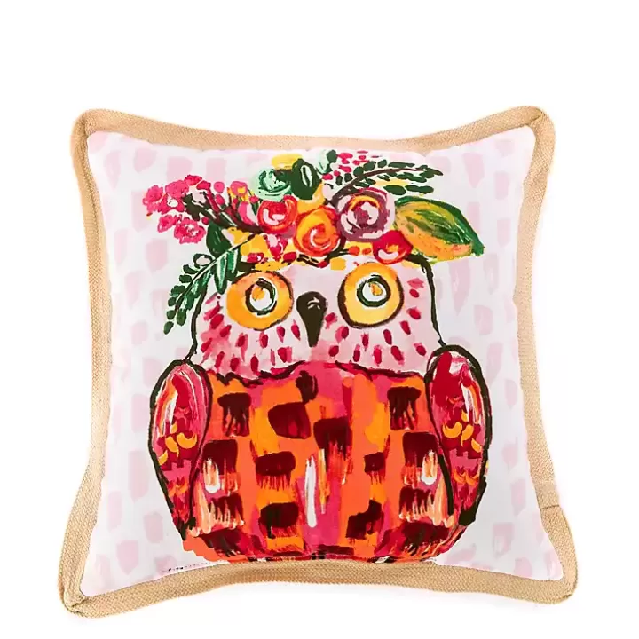 Cheap Owl Be There Jute Trim Outdoor Pillow Outdoor Cushions & Pillows