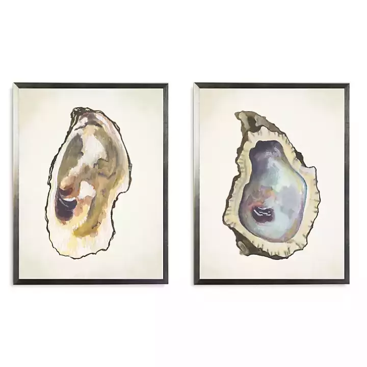 Outlet Oyster Shells Framed Art Prints, Set of 2 Framed Art