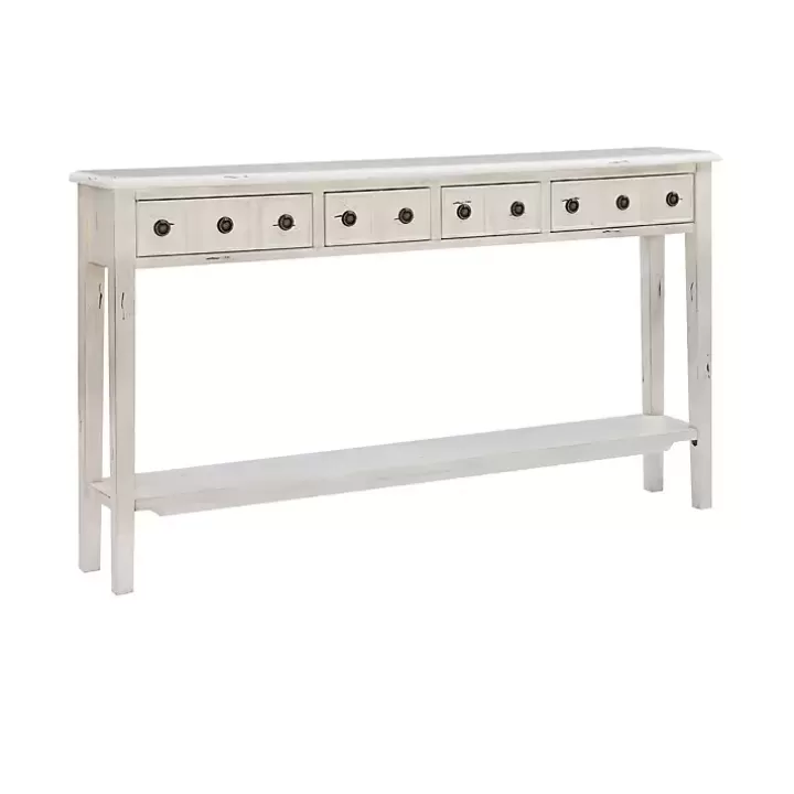 Flash Sale Paloma Cream 4-Drawer Console Table Console Tables