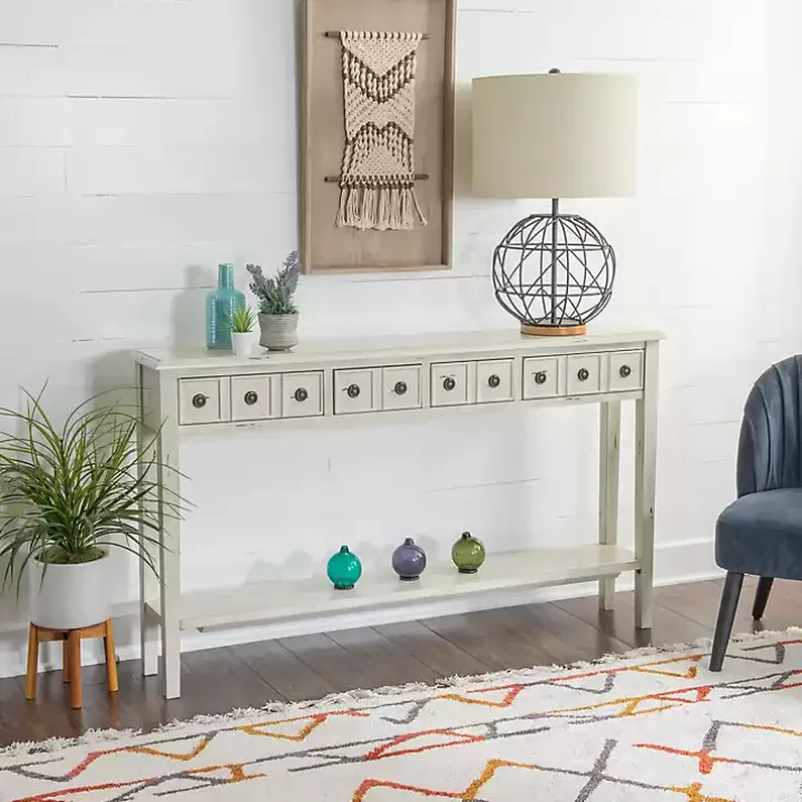 Flash Sale Paloma Cream 4-Drawer Console Table Console Tables