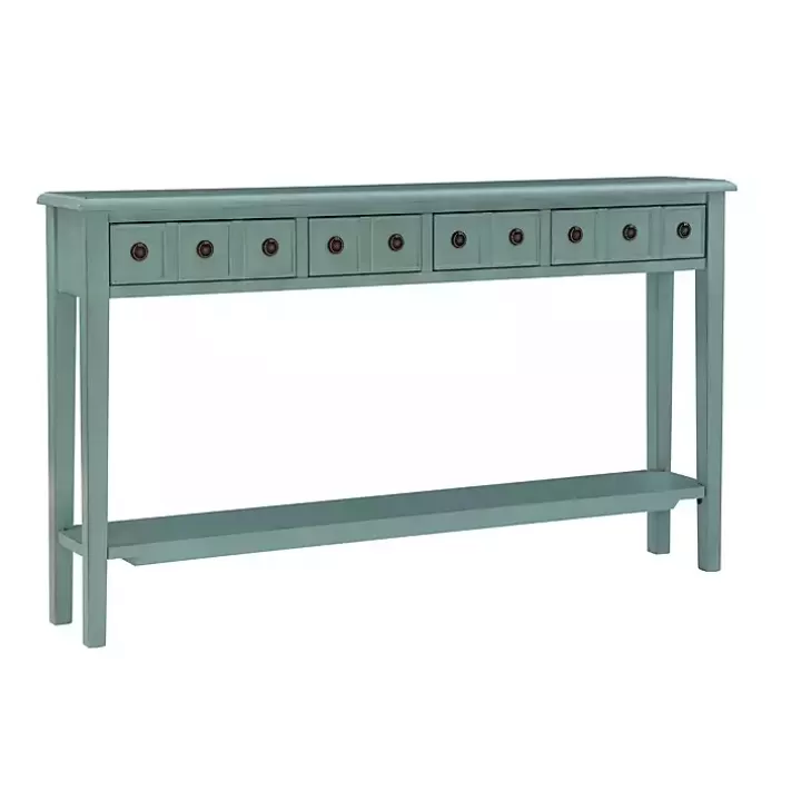 Best Paloma Teal 4-Drawer Console Table Console Tables